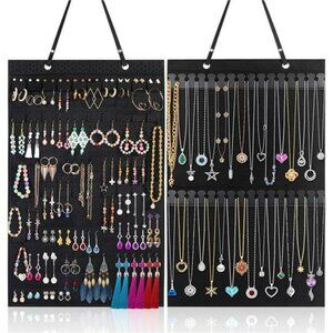 2 PC Jewelry Organizer Storage Hanging Holder Display Earrings Necklace Bracelet